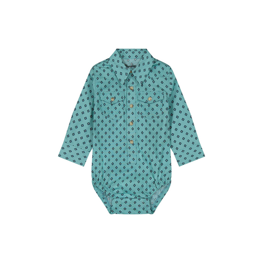 Wrangler Infant Turquoise Long Sleeve Bodysuit