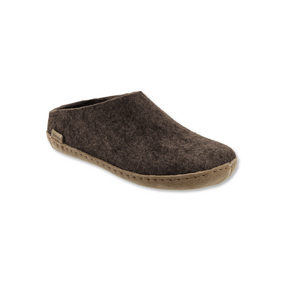 Glerups Slip-on Wool And Leather Slipper