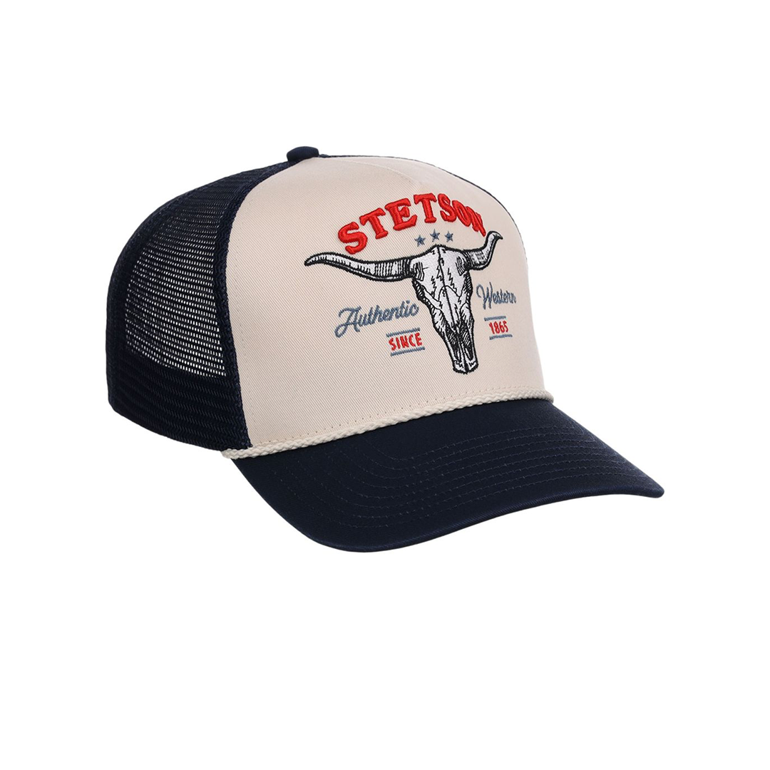Stetson Skull Curved Brim Trucker Hat
