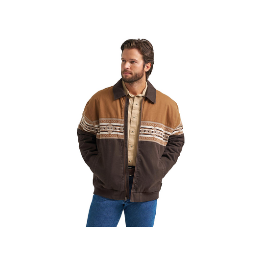 Wrangler Men's Aztec Chocolate Torte Bomber Jacket