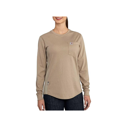 Carhartt Women's Flame-Resistant Force Cotton Long-Sleeve Crewneck T-Shirt