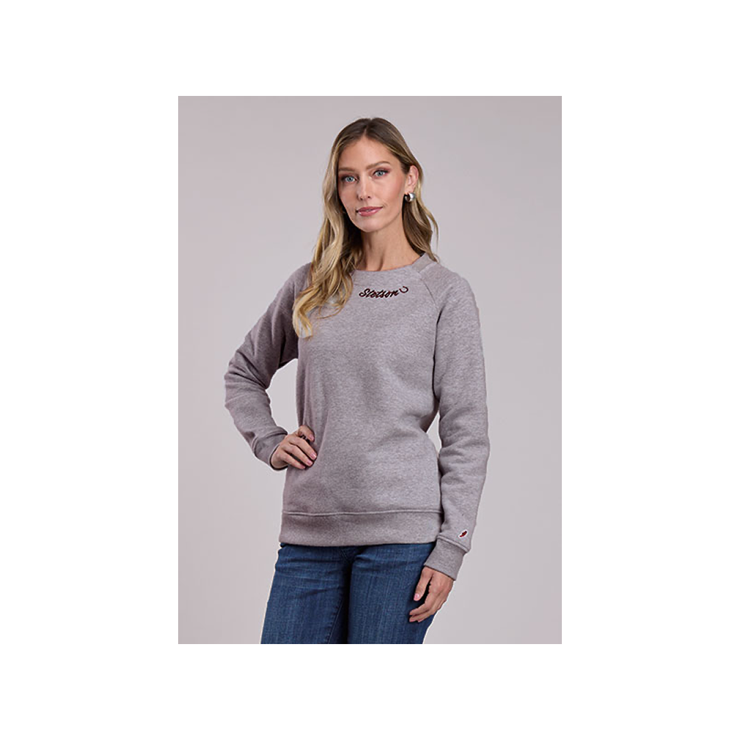 Stetson Women's Heather Grey Embroidered Sweatshirt