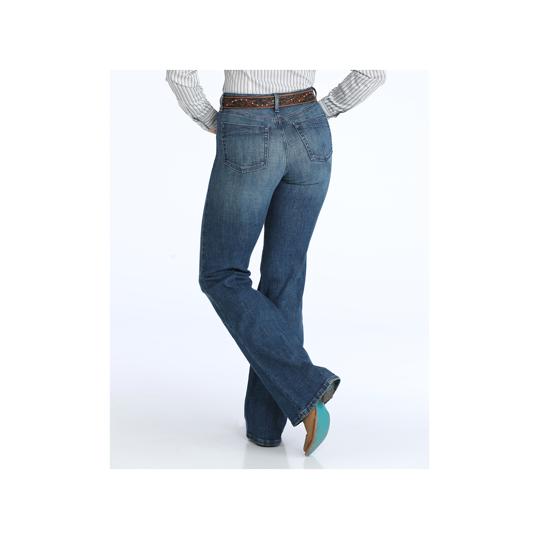 Cinch Women's Tatum Medium Stone Wash Wide Leg Trouser Jeans