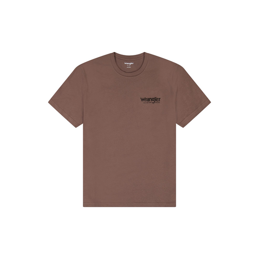 Wrangler Men's Regular Fit Coffee Quartz Graphic T-shirt