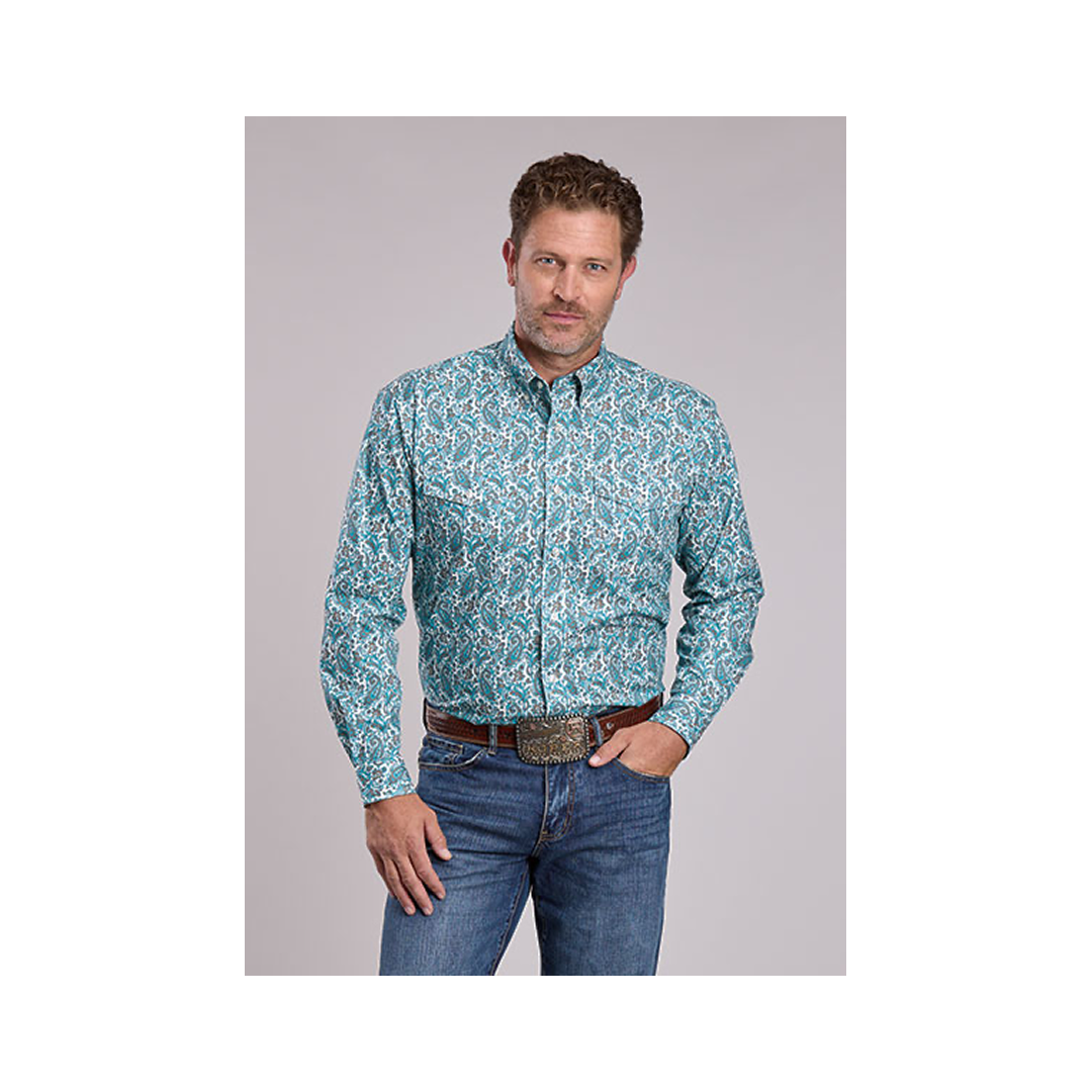 Roper Men's Long Sleeve Button Down Paisley Print weis-western-wear