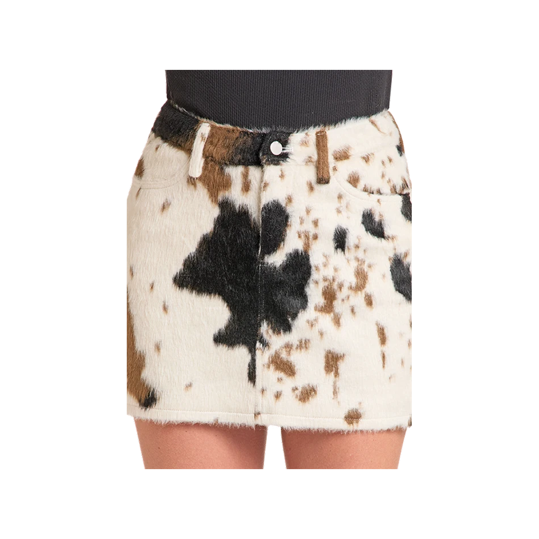 Rock & Roll Women's Cowhide Print Mini Skirt
