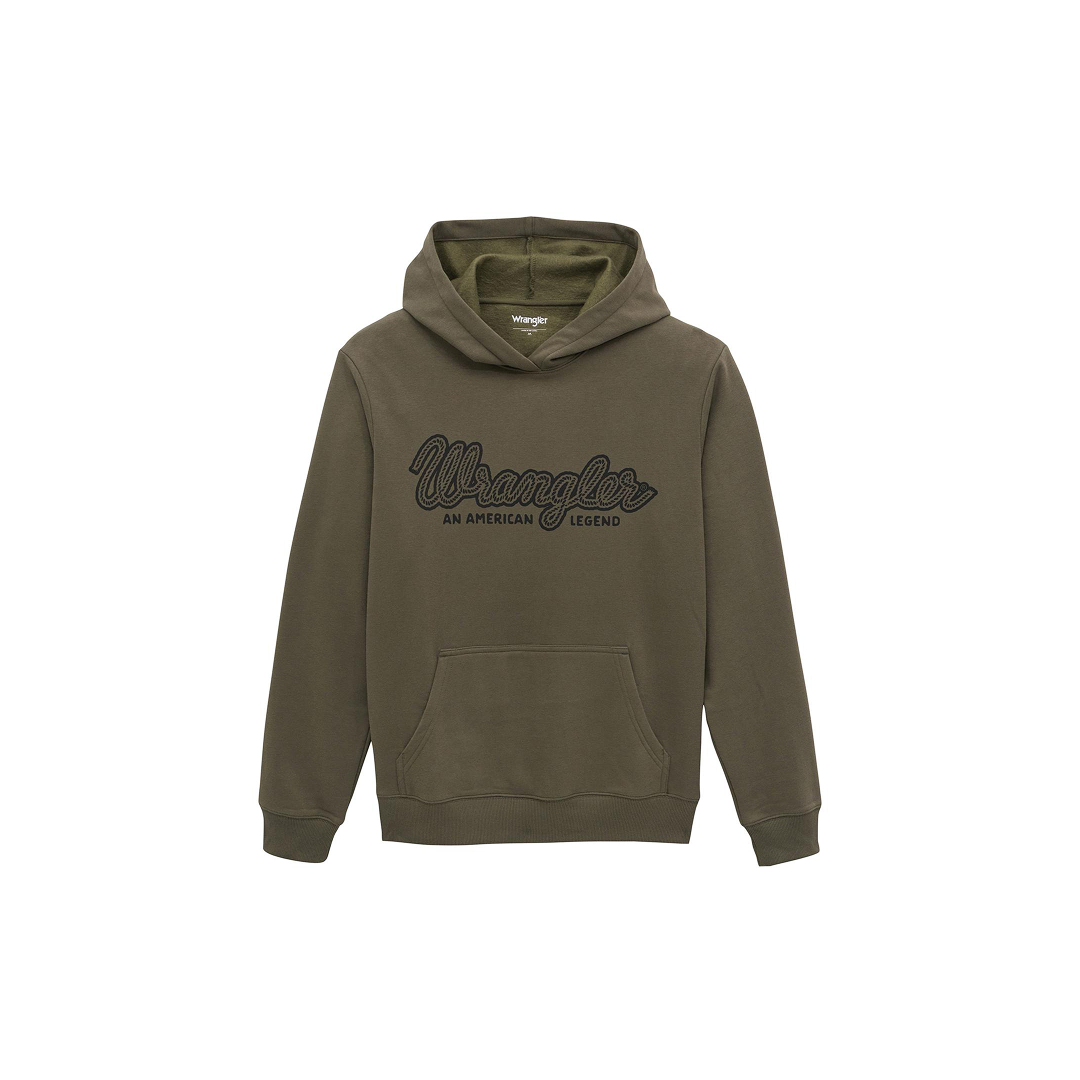 Wrangler Men's Regular Fit Dusty Olive Western Hoodie