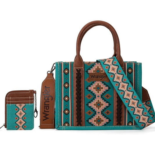 Montana West Aztec Small Tote/Crossbody and Card Case Set 2Pc weis-western-wear