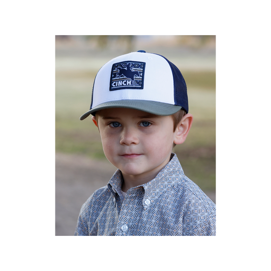 Cinch Kids Blue And White Trucker Hat