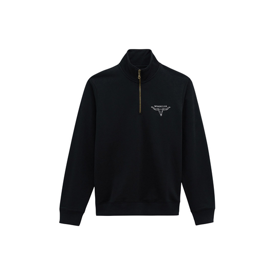 Wrangler Men's 1/4 Zip Pullover Fleece Jet Black