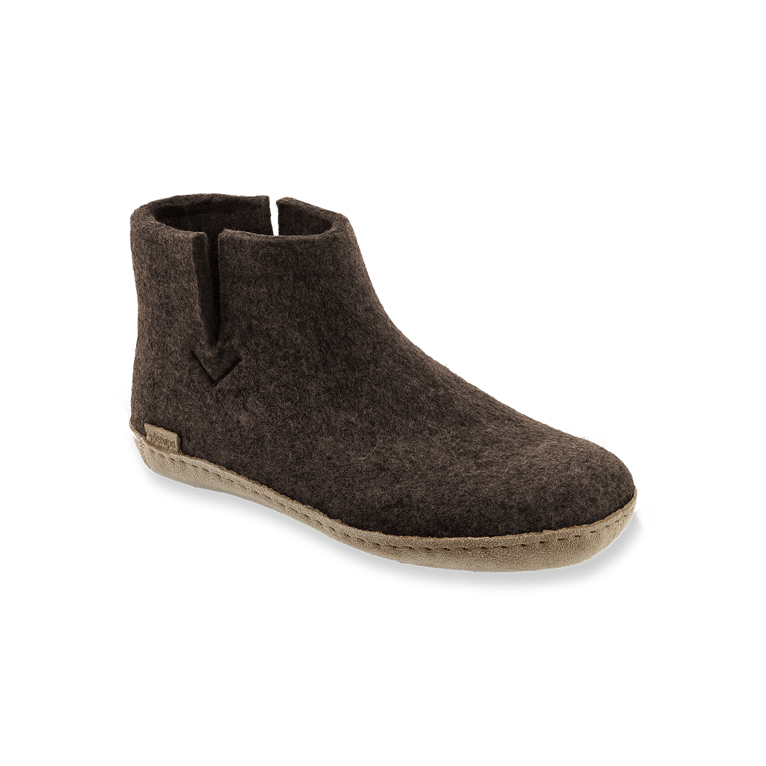 Glerups Slip-on Wool And Leather Slipper