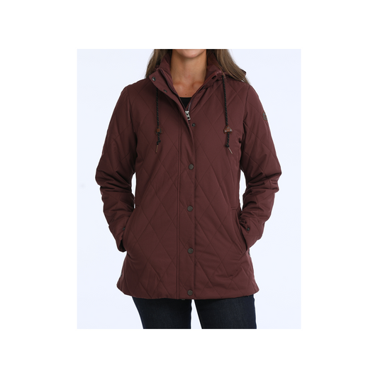 Cinch Women's Quilted Burgundy Long Jacket