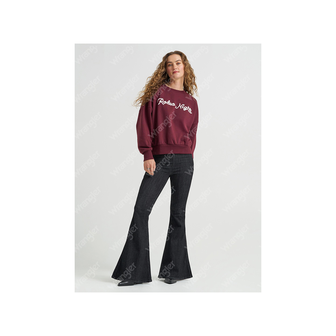 Wrangler Women's Lainey Wilson Rodeo Nights Burgundy Sweatshirt