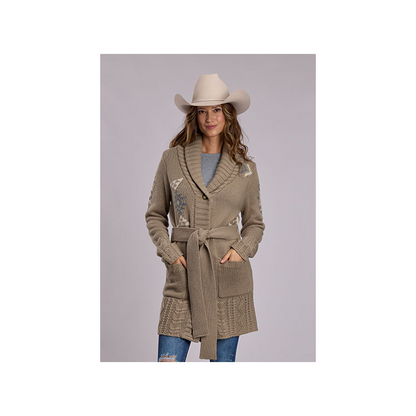 Stetson Women's Steer Skull Button Front Sweater