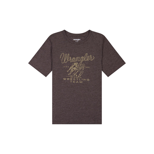 Wrangler Boy's Chocolate Torte Heather Graphic T-shirt