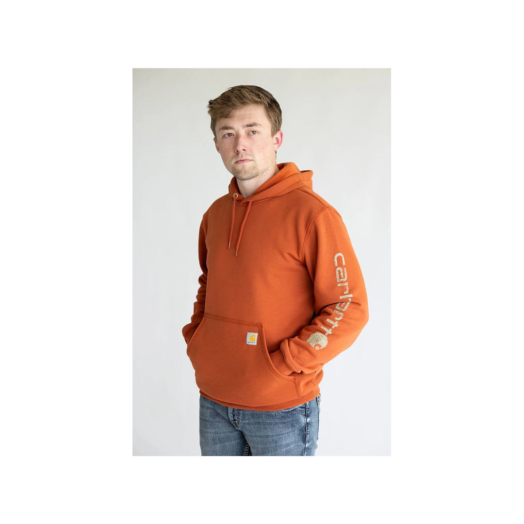 Carhartt Men's Loose Fit Midweight Logo Sleeve Graphic Hoodie