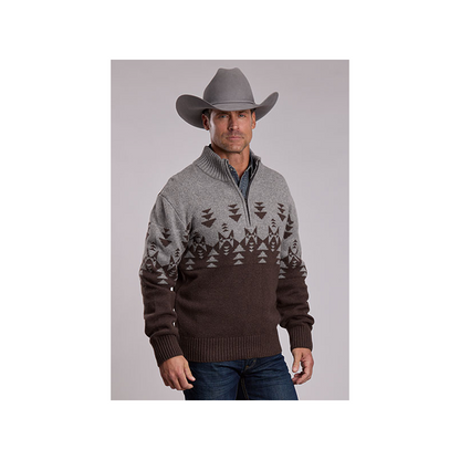 Stetson Men's Aztec Pattern 1/4 Zip Sweater
