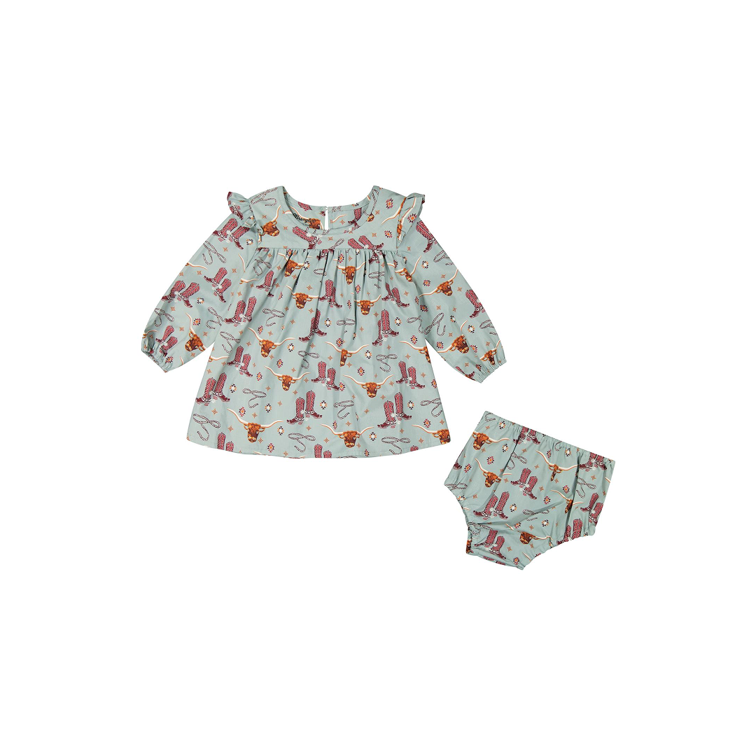 Wrangler Infant Blue Patterned Dress
