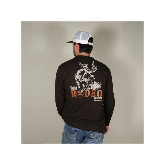 Hooey Men's Rodeo Round-Up Brown Long Sleeve
