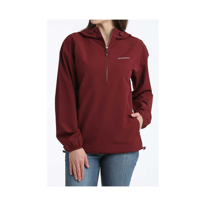 Cinch Women's 1/2 Zip Windbreaker Burgundy weis-western-wear