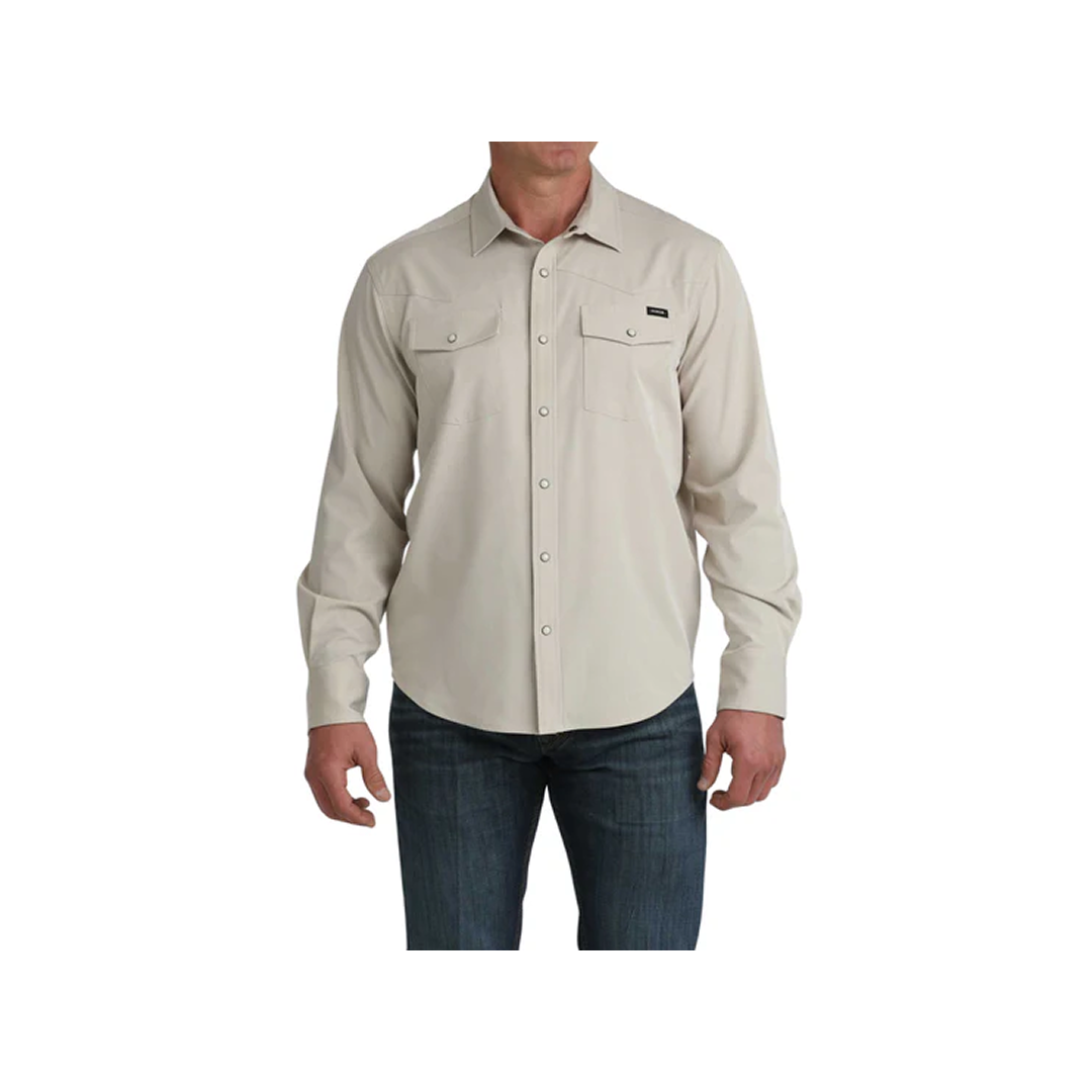 Cinch Men's Camp Solid Khaki Snap Long Sleeve Shirt weis-western-wear