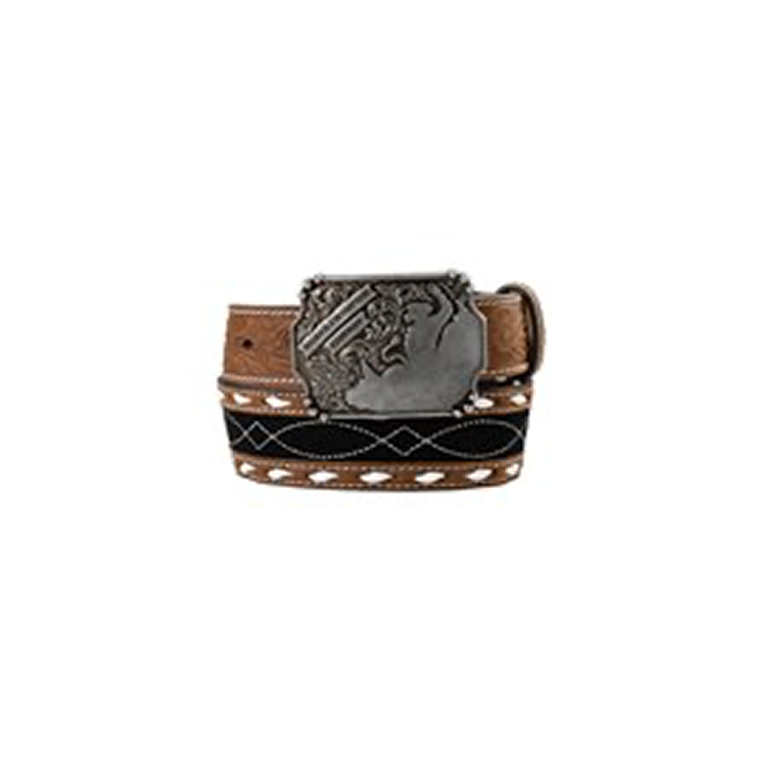 3D Boy's Roughout Inlay Bull Rider "World Champion Cowboy" Belt weis-western-wear