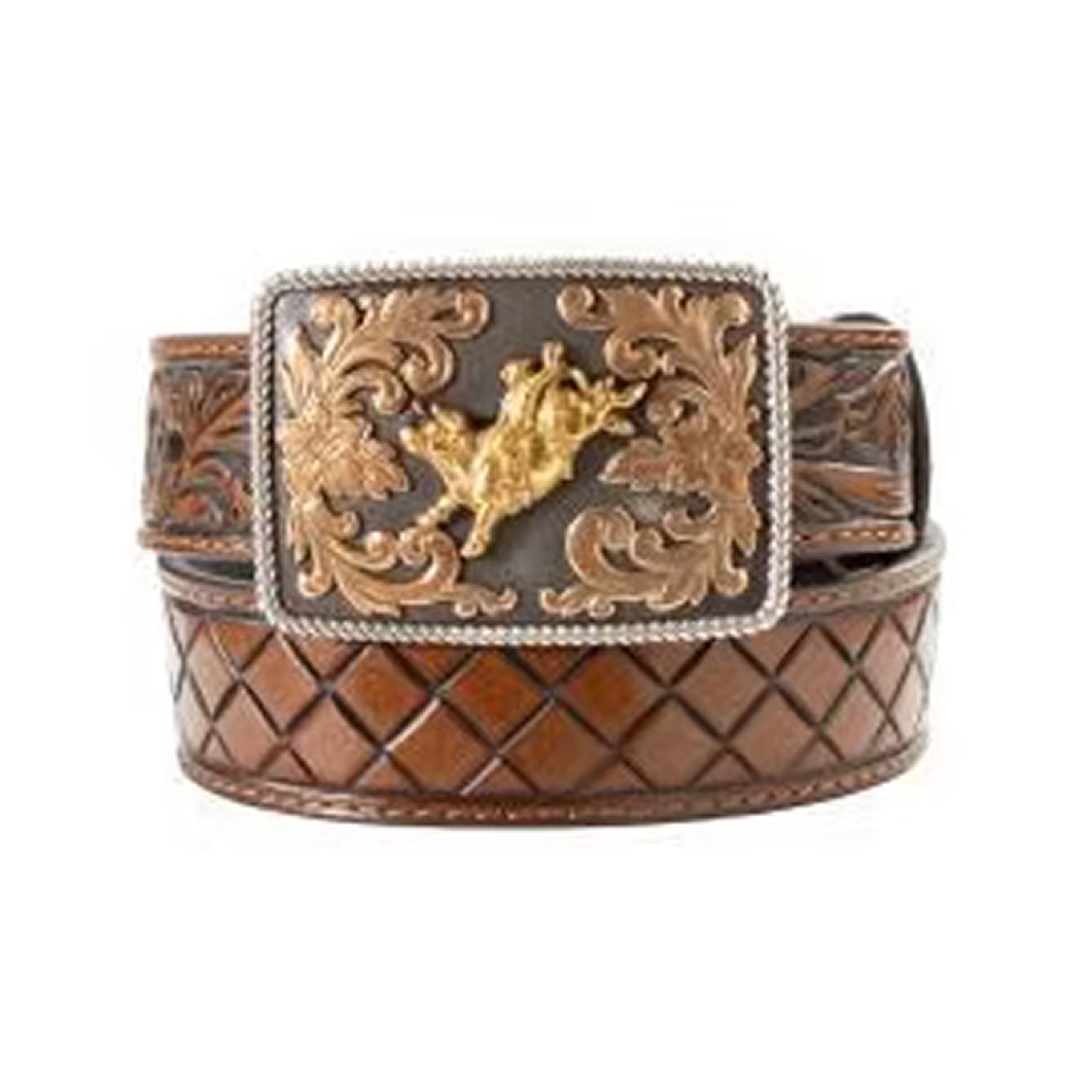 3D Boys 1 1/4" Floral Tabs Bull Rider Belt weis-western-wear