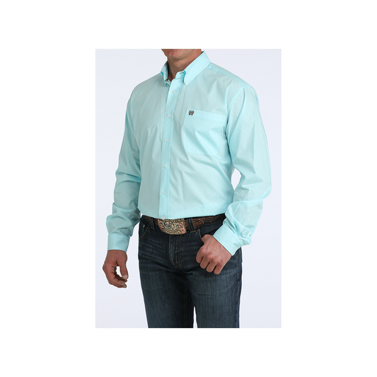 Cinch Men's Blue Print Long Sleeve Botton Down Western Shirt weis-western-wear