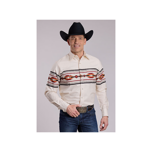 Roper Men's Western Aztec Border Print Snap Shirt weis-western-wear