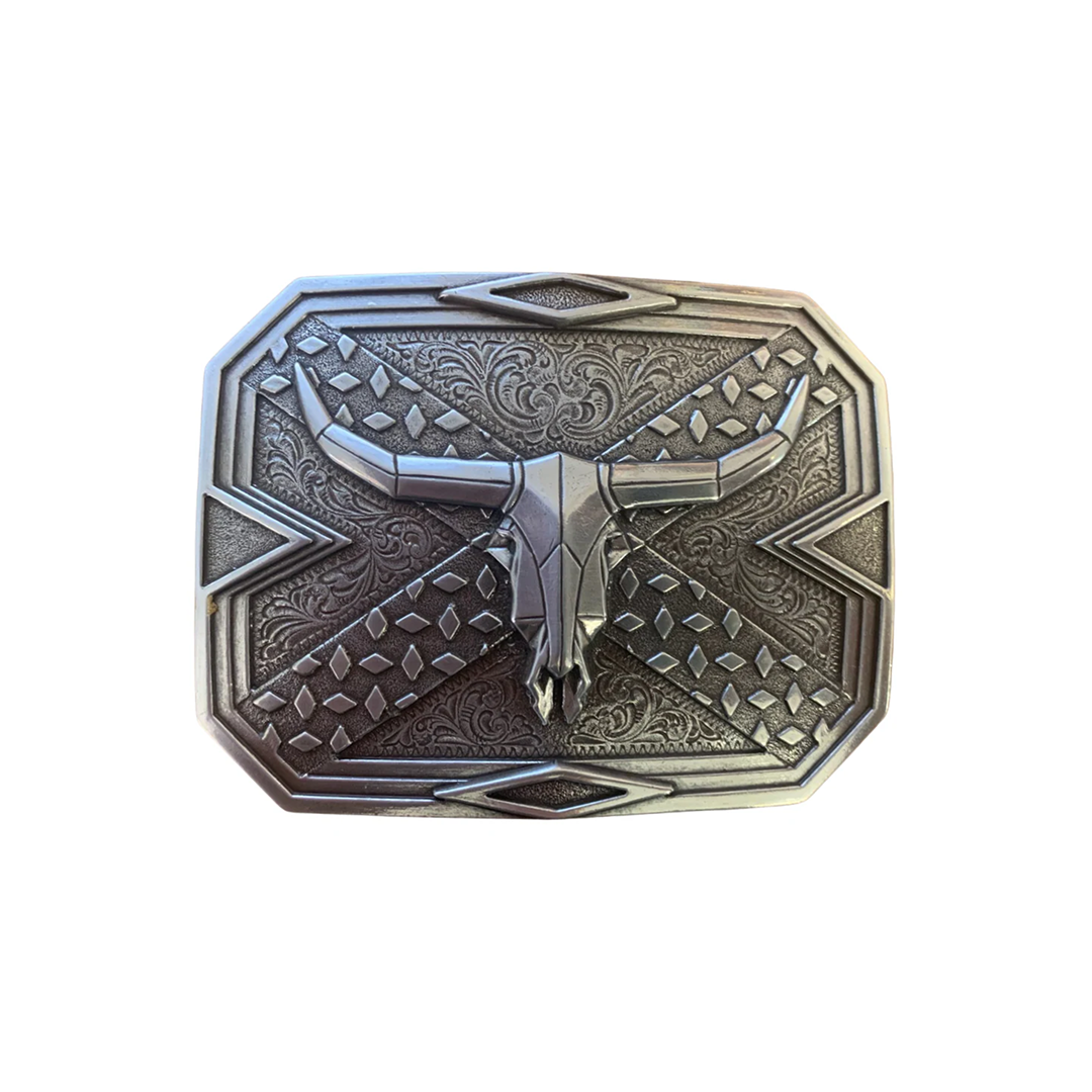M&F Western Products Rectangle Steerhead Belt Buckle weis-western-wear