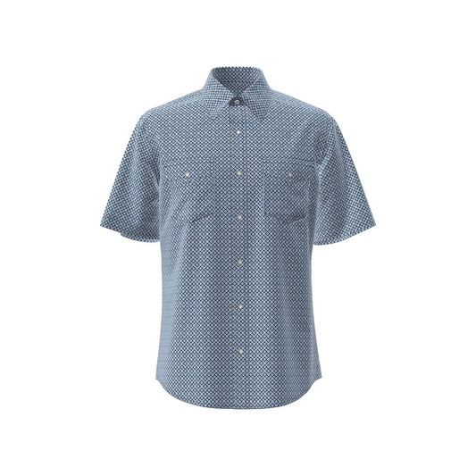 Wrangler Men's 20X Competition Advanced Comfort Short Sleeve Shirt Classic Fit Blue