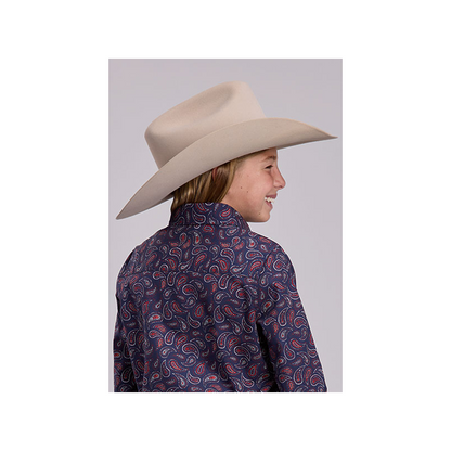 Roper Girl's Red And Blue Paisley Long Sleeve Snap Western Shirt weis-western-wear