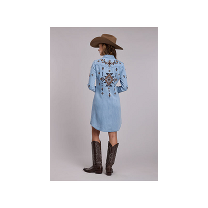 Stetson Women's Embroidered Denim Shirt Dress