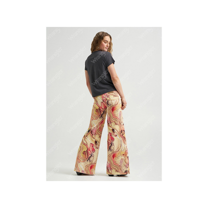 Wrangler Women's Lainey Wilson Cheeky Marbled Horse Wide Leg Jean
