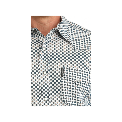 Cinch Men's White Geometric Print Long Sleeve Button Down Western Shirt weis-western-wear