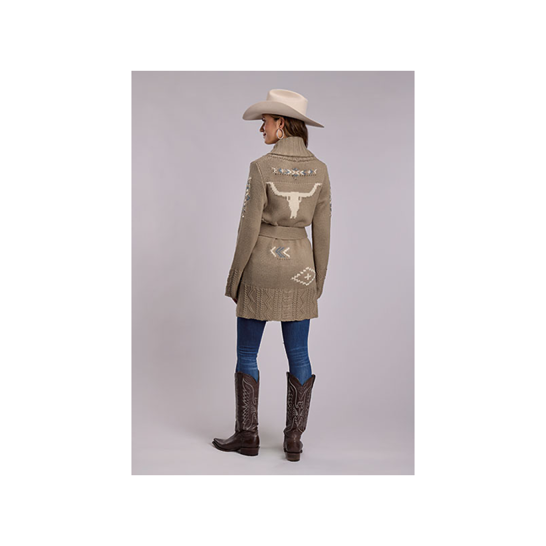 Stetson Women's Steer Skull Button Front Sweater