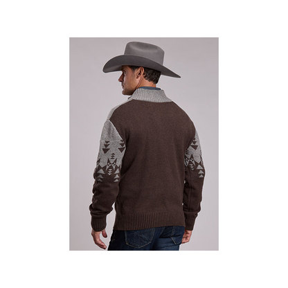 Stetson Men's Aztec Pattern 1/4 Zip Sweater
