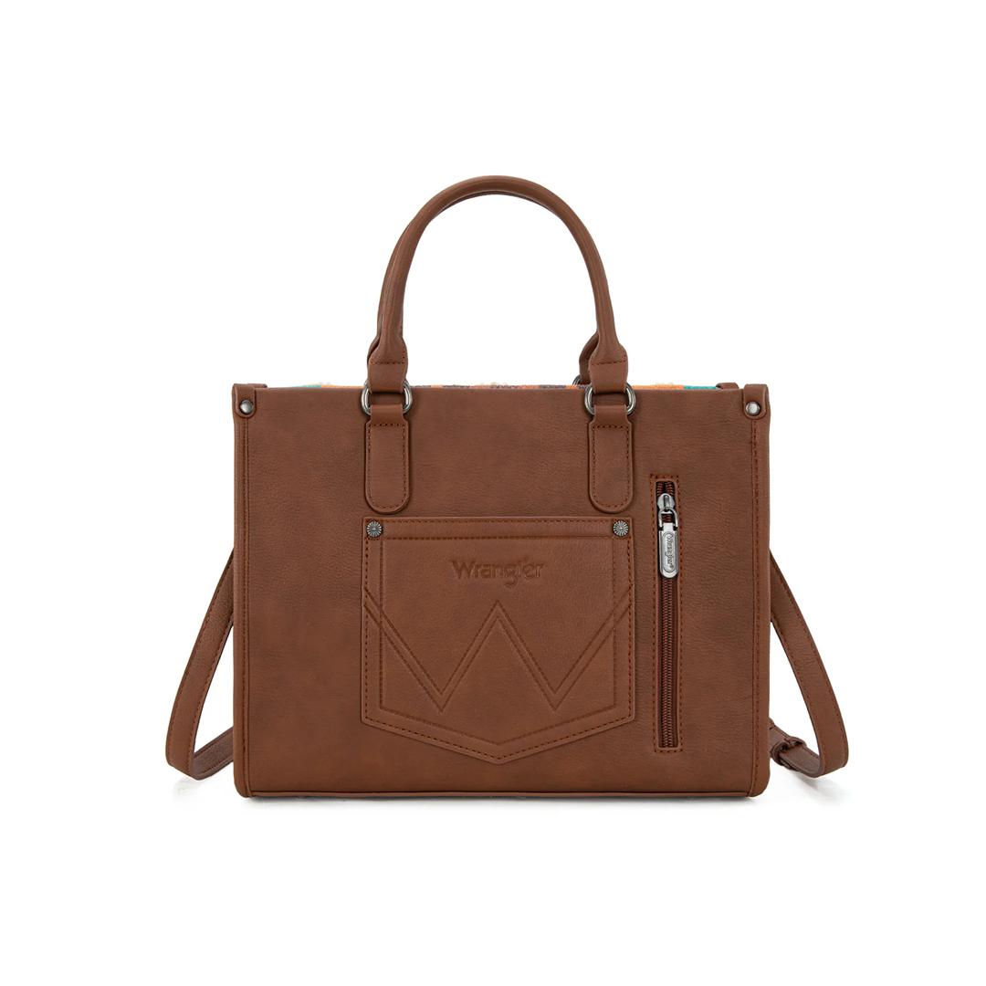 Montana West Women's Sherpa Aztec Canvas Brown Tote/Crossbody weis-western-wear