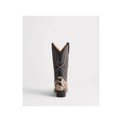 Lucchese Women's Stella Black/White Python Cowboy Boot