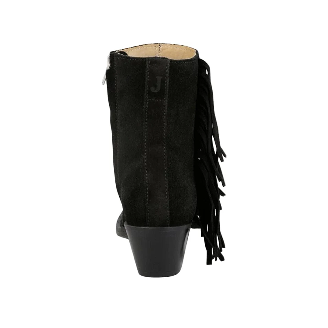 Justin Women's Black Bev Fringe Suede Booties