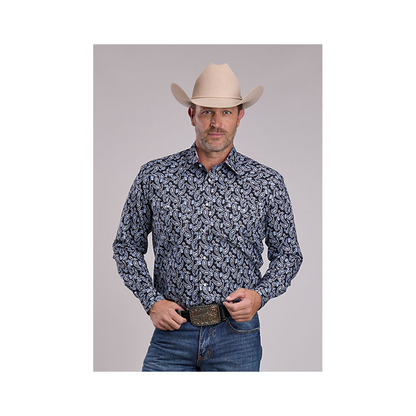Roper Men's Amarillo Long Sleeve Shirt Poplin Paisley weis-western-wear