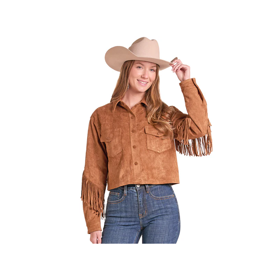 Rock & Roll Denim Women's Microsuede Fringe Jacket