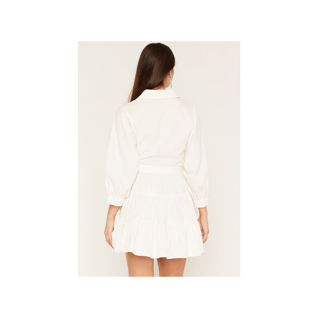 Rock & Roll Denim Women's Long Sleeve Belted Mini Dress