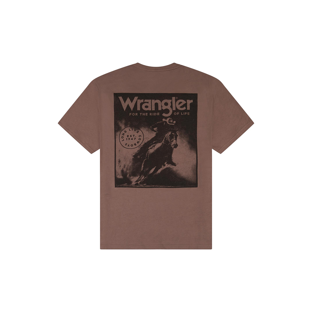 Wrangler Men's Regular Fit Coffee Quartz Graphic T-shirt