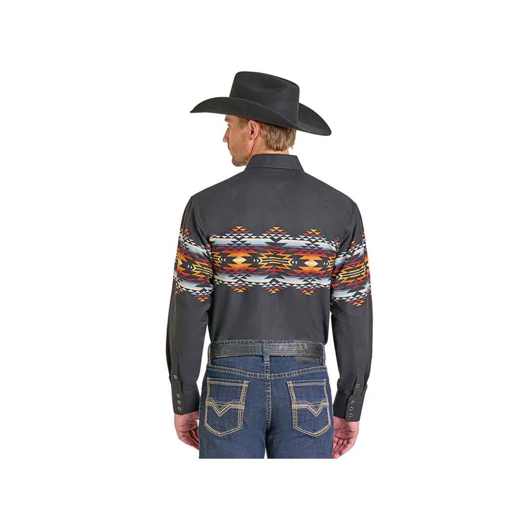 Panhandle Slim Men's Aztec Border Print Long Sleeve Western Shirt