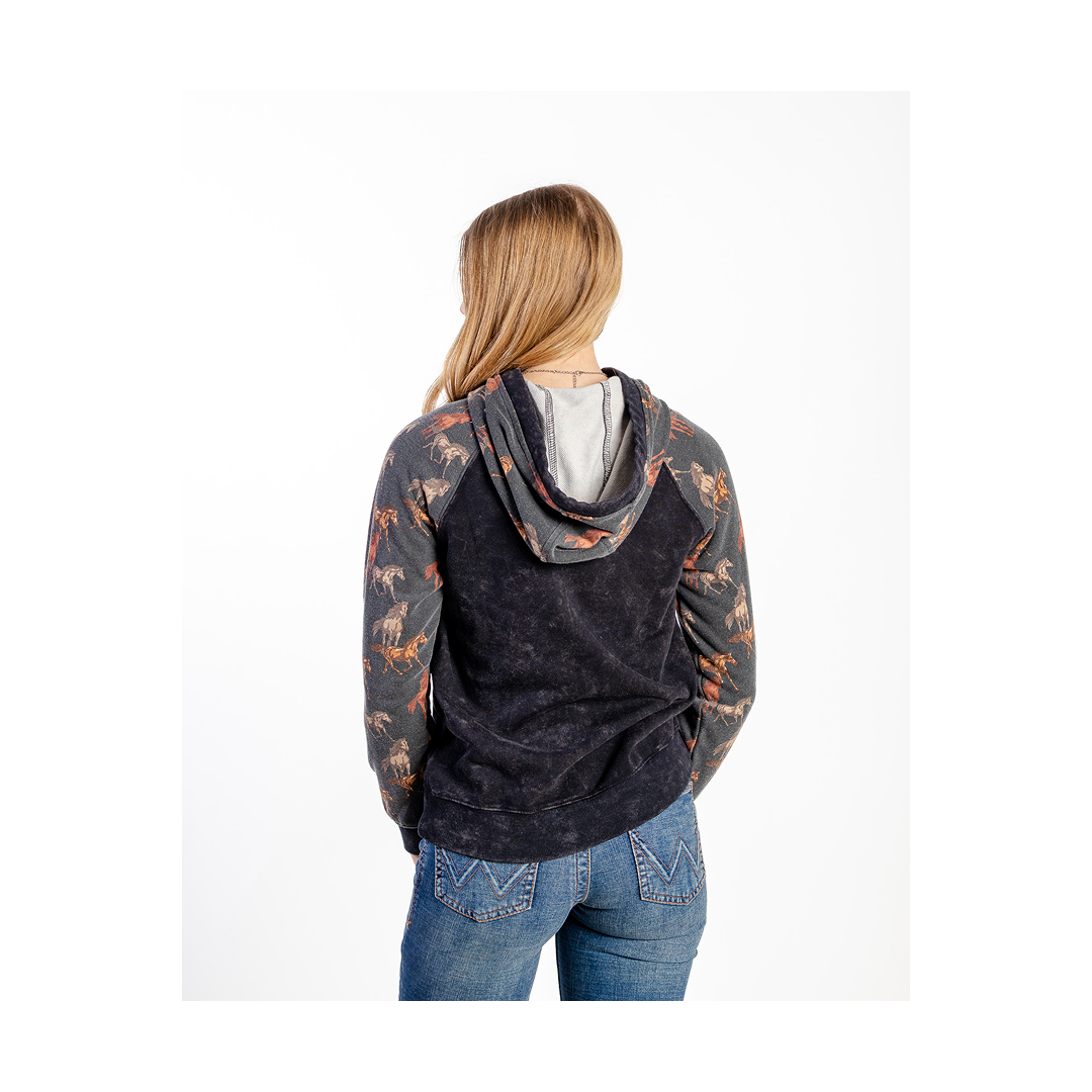 Rock & Roll Women's Contrast Sleeves Hoodie