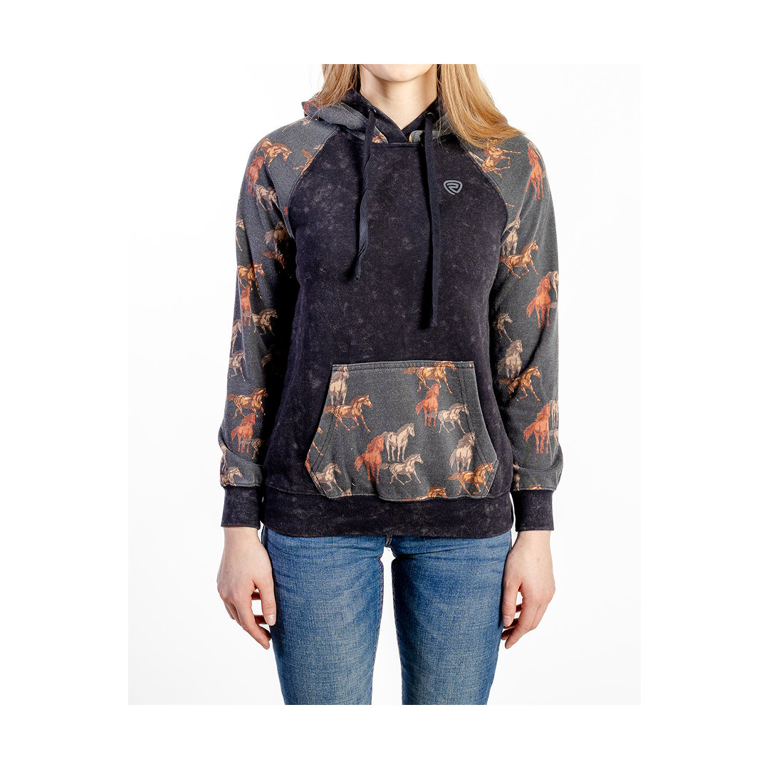 Rock & Roll Women's Contrast Sleeves Hoodie