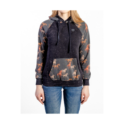 Rock & Roll Women's Contrast Sleeves Hoodie