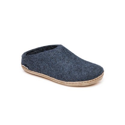Glerups Slip-on Wool And Leather Slipper
