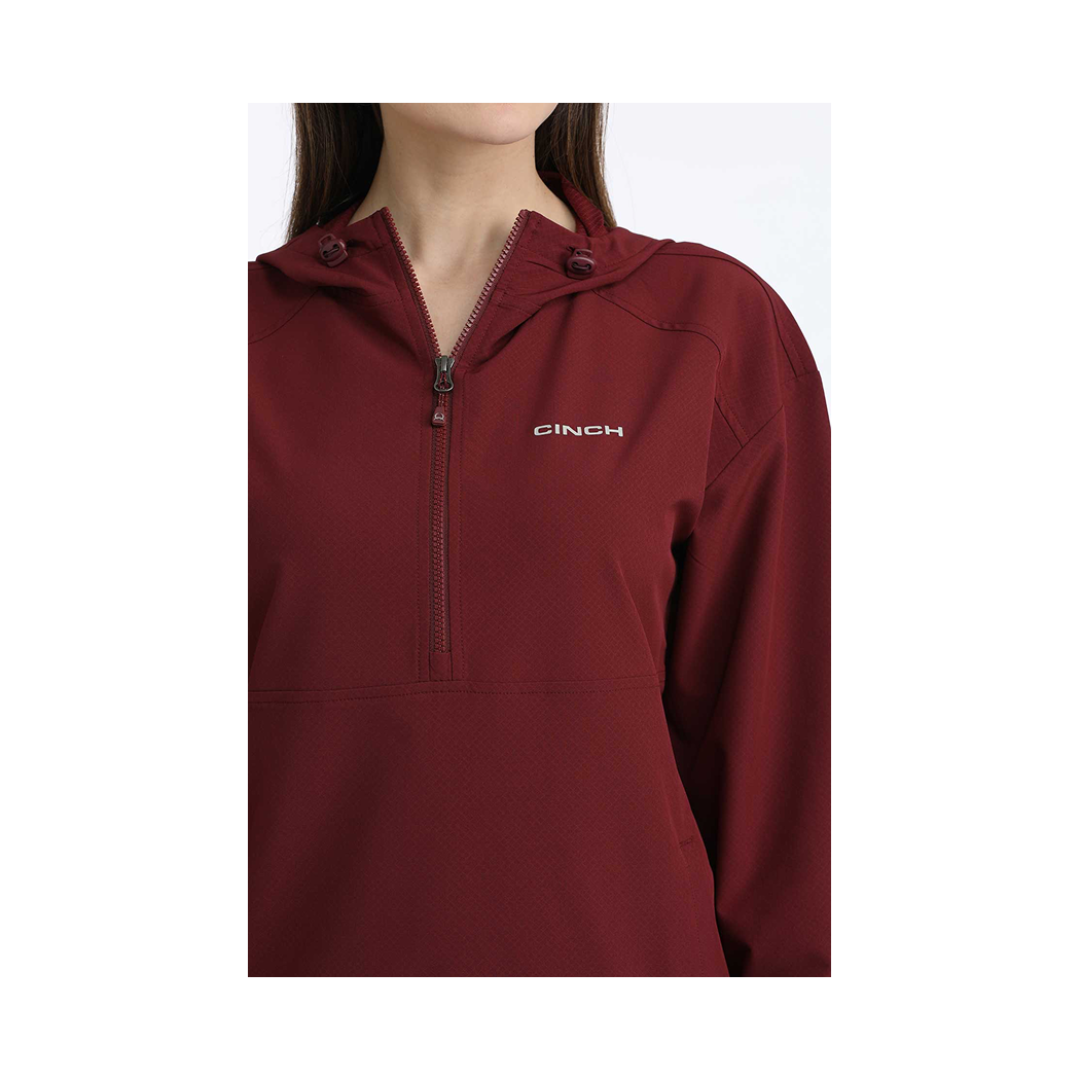 Cinch Women's 1/2 Zip Windbreaker Burgundy weis-western-wear